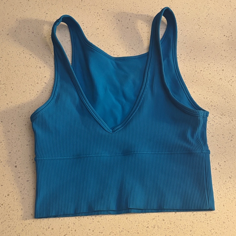 Blue Ribbed Tank Top - Picture 2 of 2
